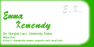 emma kemendy business card